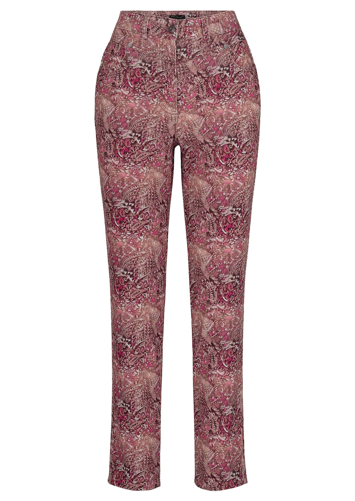 LOUISA samettihousut, joissa on paisley-kuviointia