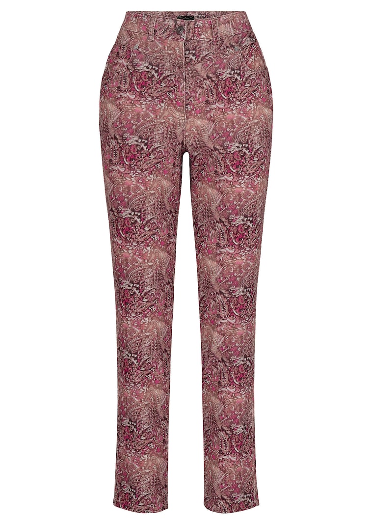 Pantalon en velours côtelé LOUISA à motif cachemire