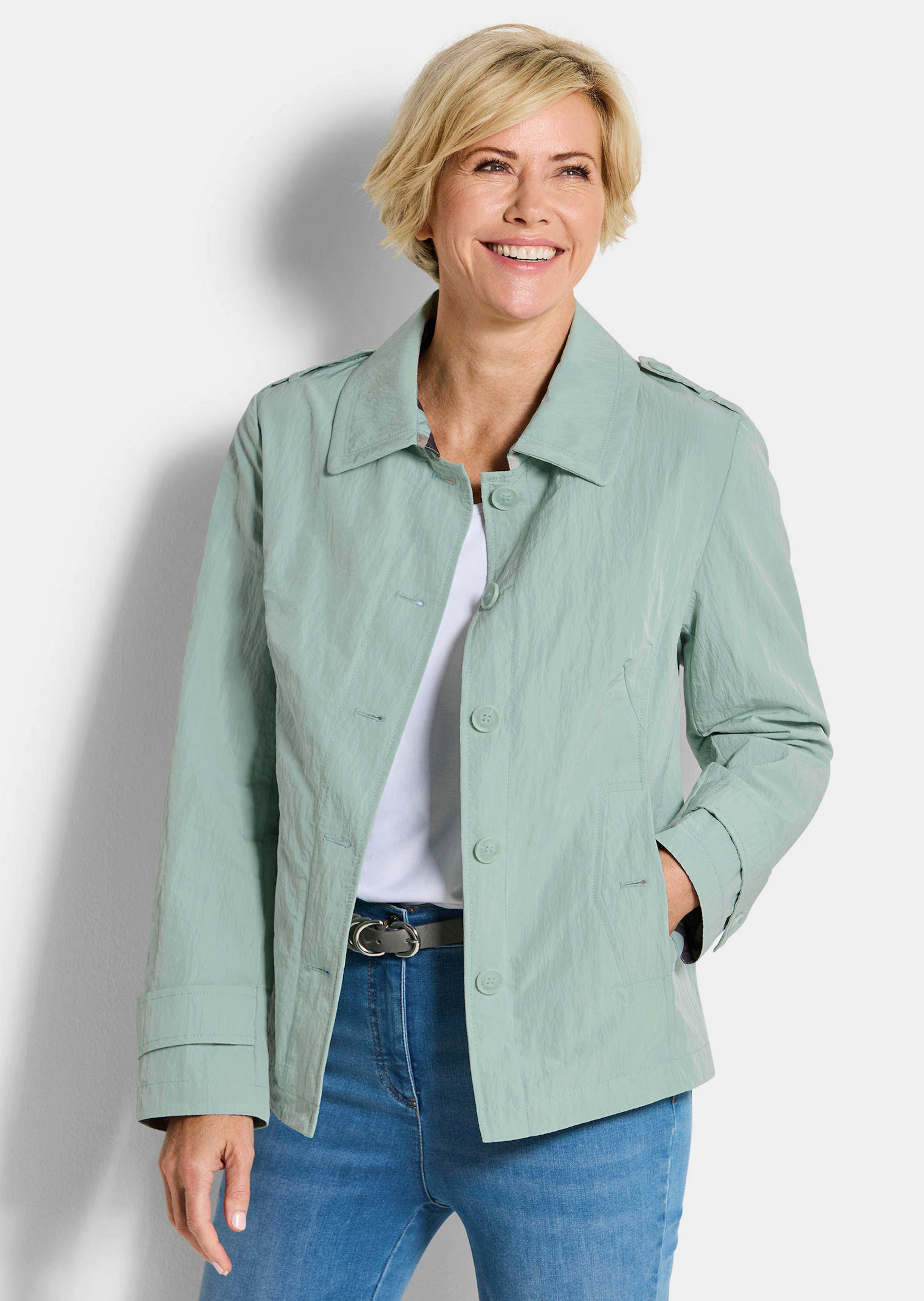 Trench-Jacke in Crash-Optik
