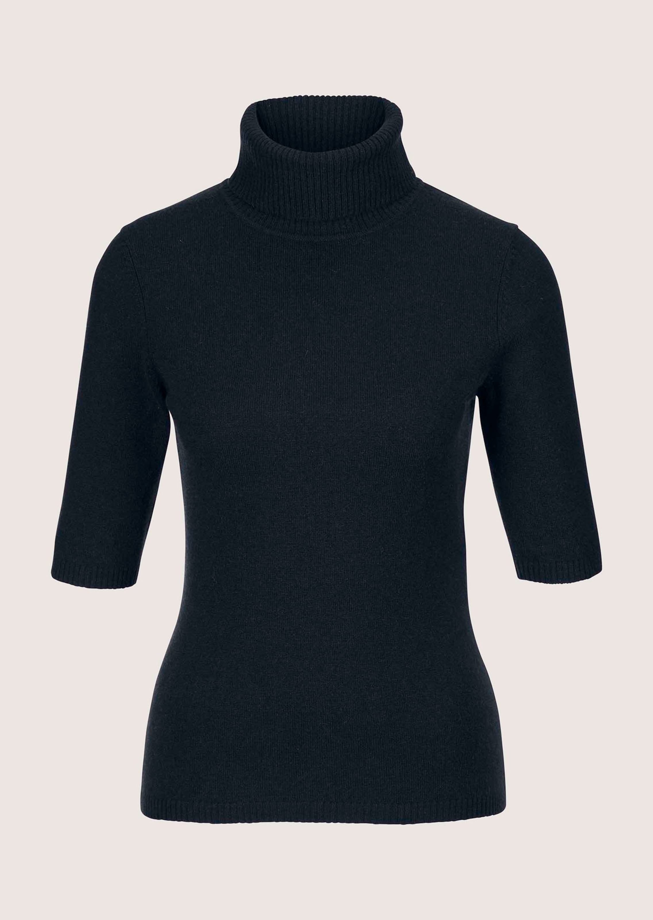 Kaschmirpullover mit Rollkragen und Halbarm