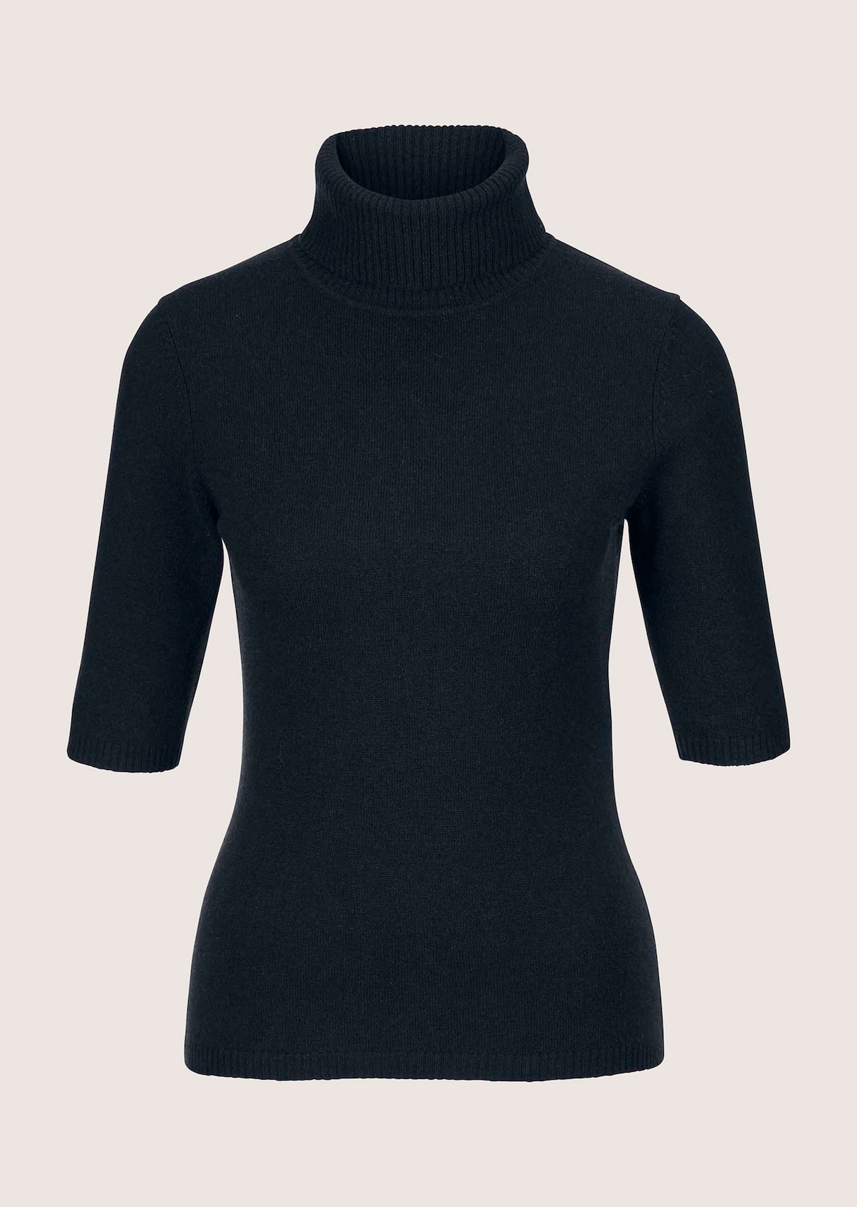 Kaschmirpullover mit Rollkragen und Halbarm