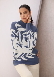 Jacquard-Pullover mit floralem Muster thumbnail 1