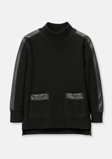 Pullover mit Fake-Leder thumbnail 7