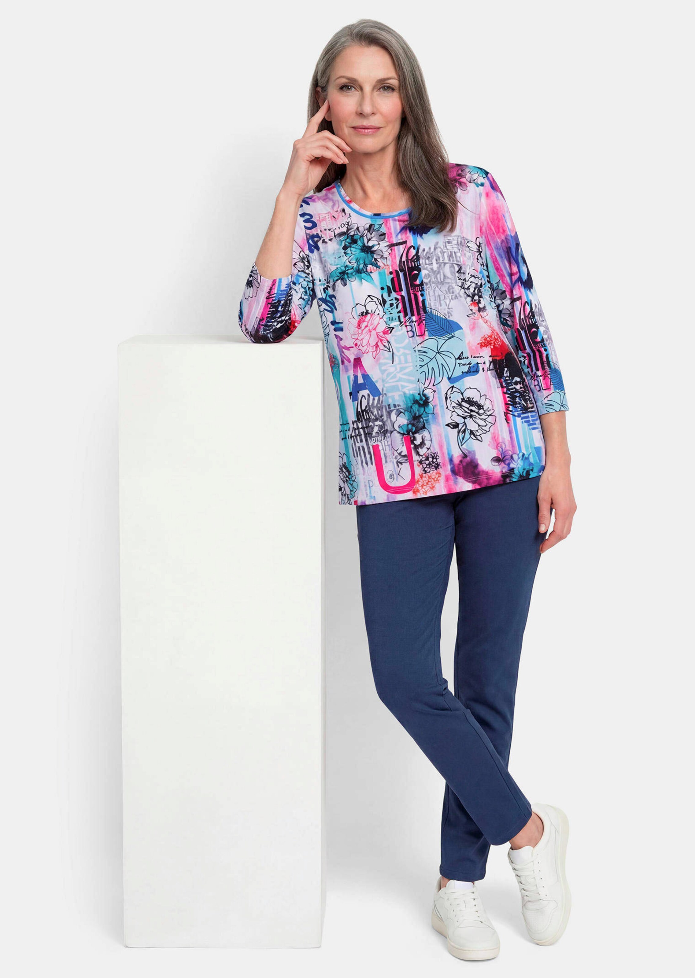 Gedessineerd shirt in krachtige kleuren thumbnail 4