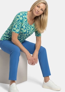 Shirt van viscose met bladerdessin thumbnail 4