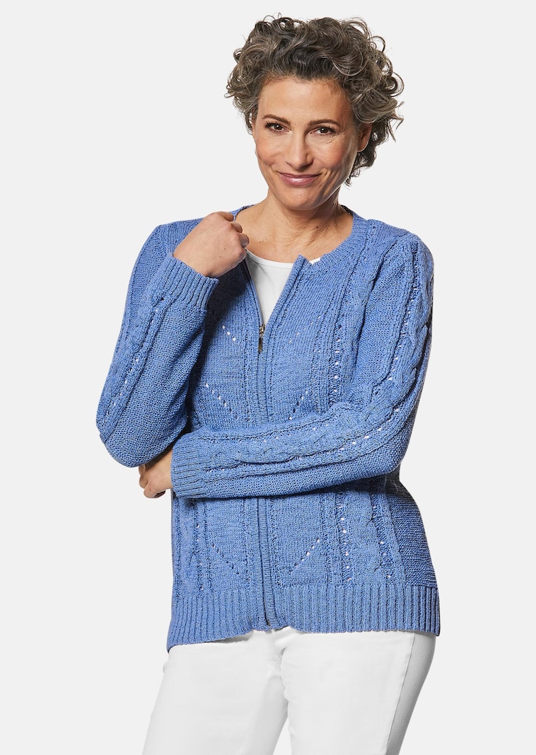 Bändchengarn-Strickjacke mit schönen Details