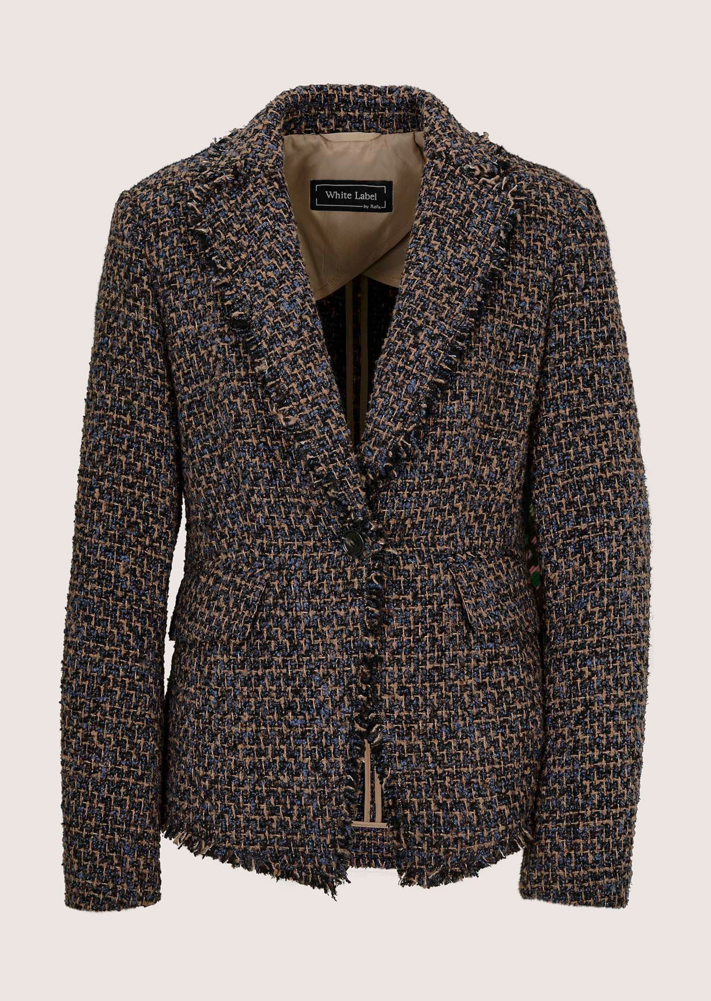 Tweed blazer with fringed edges