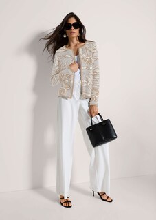 Blazer en maille à imprimé jacquard et zip thumbnail 4