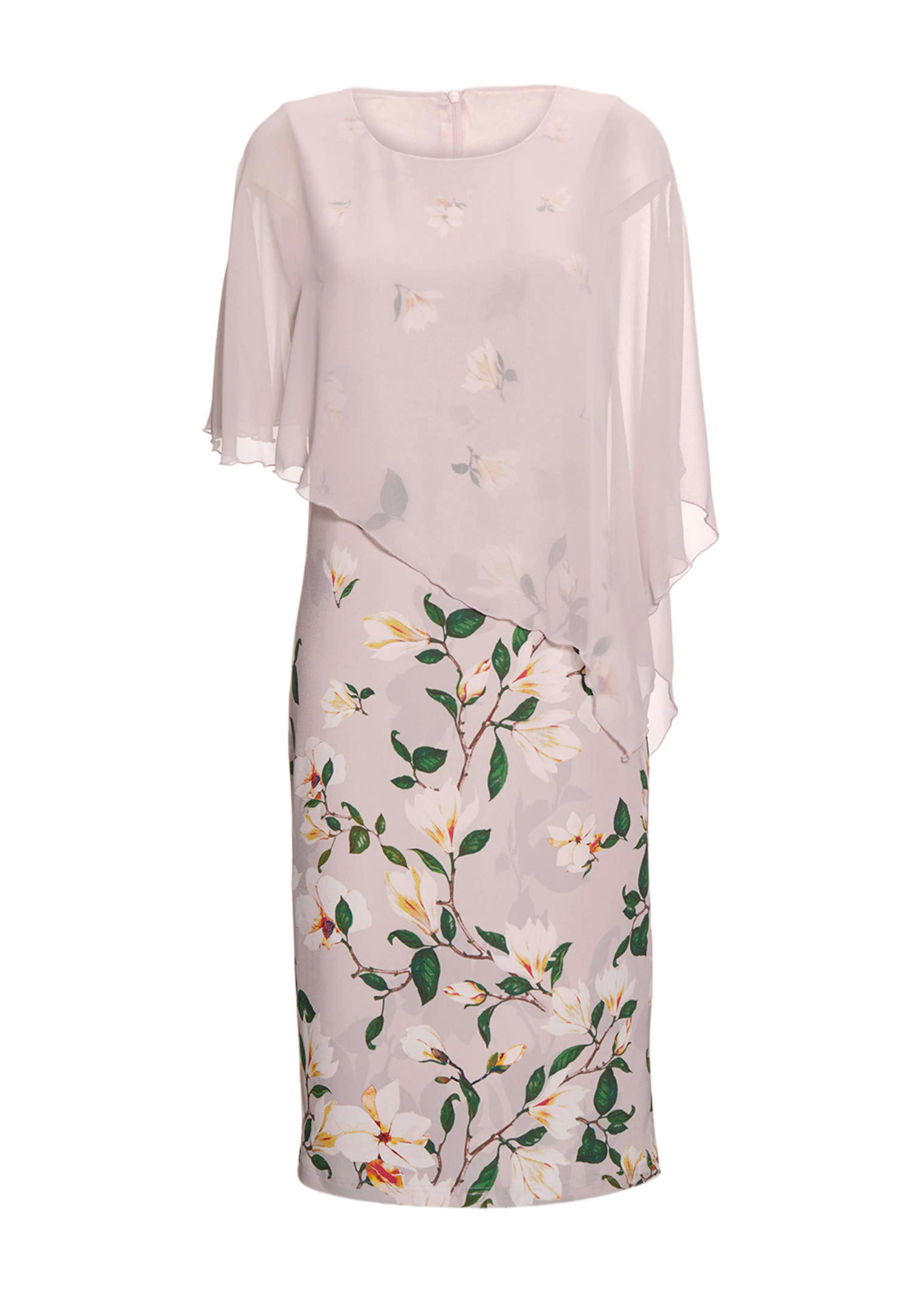 Kleid mit floralem Druck und Chiffonüberwurf