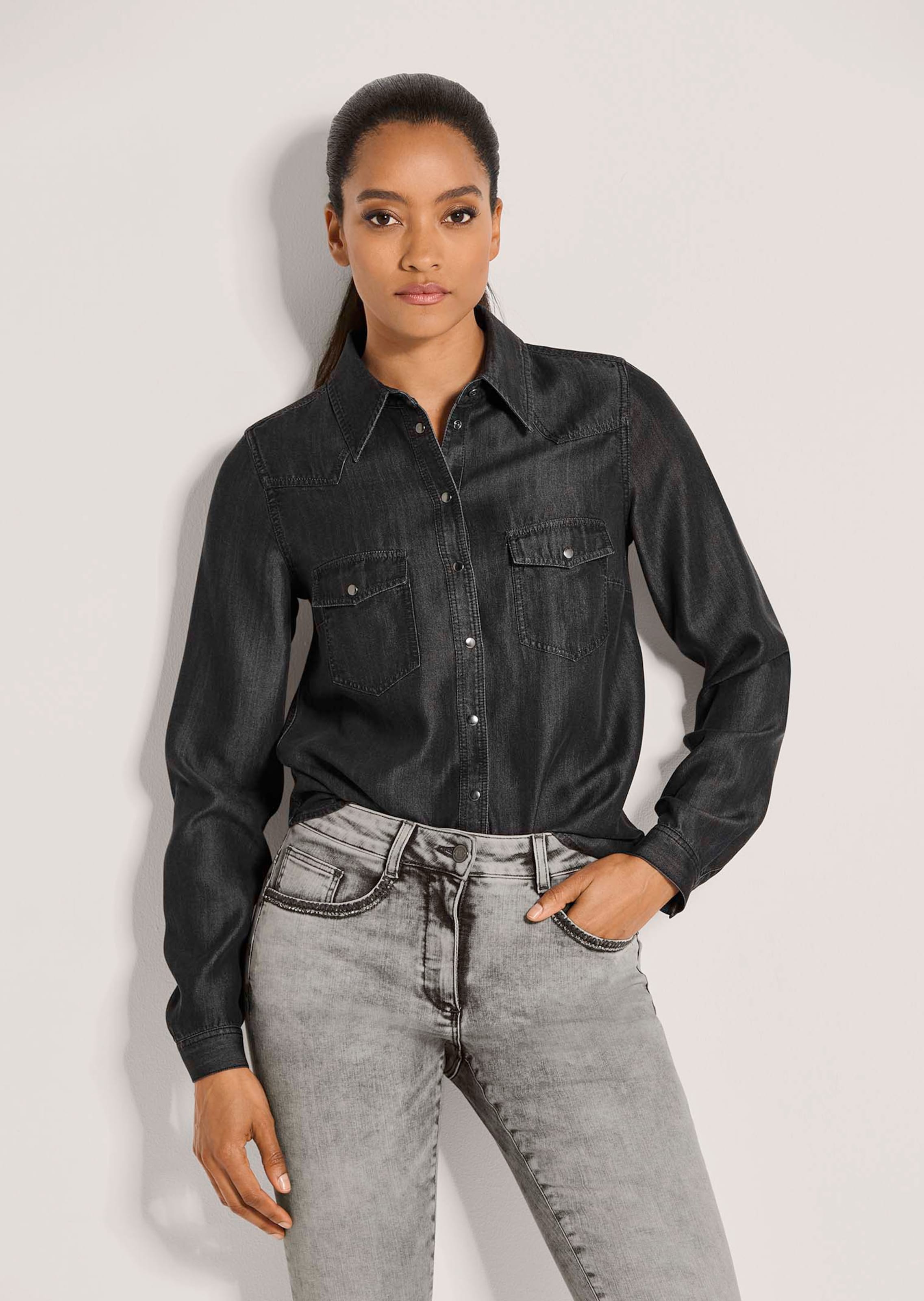 Hemdbluse im Denim-Look