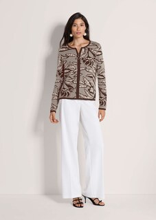 Blazer en maille à imprimé jacquard et zip thumbnail 3