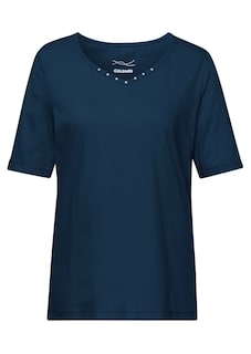 T-Shirt mit charmantem Ausschnitt und Schmucksteinchen thumbnail 6