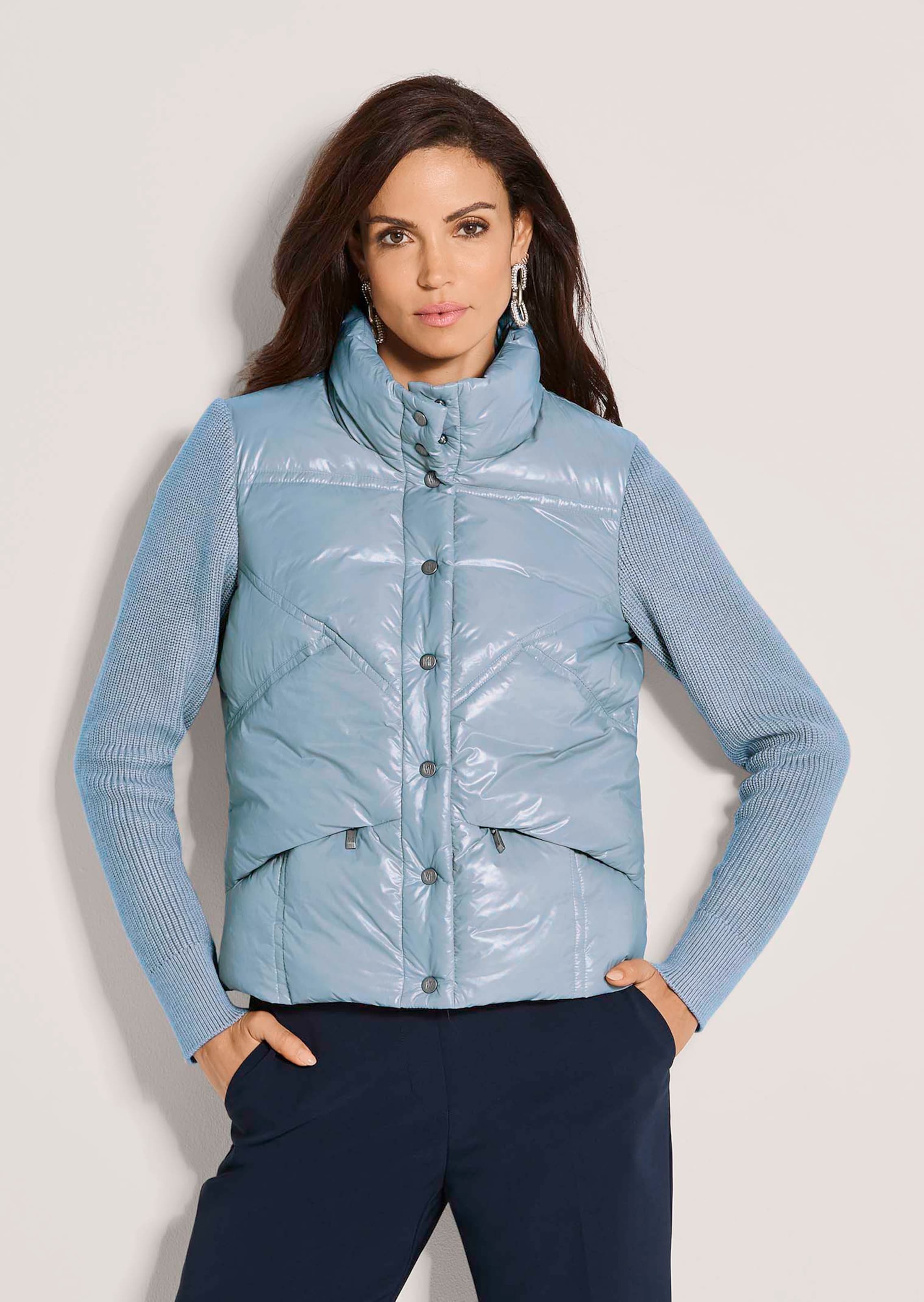 Steppjacke mit Strick-Einsätzen