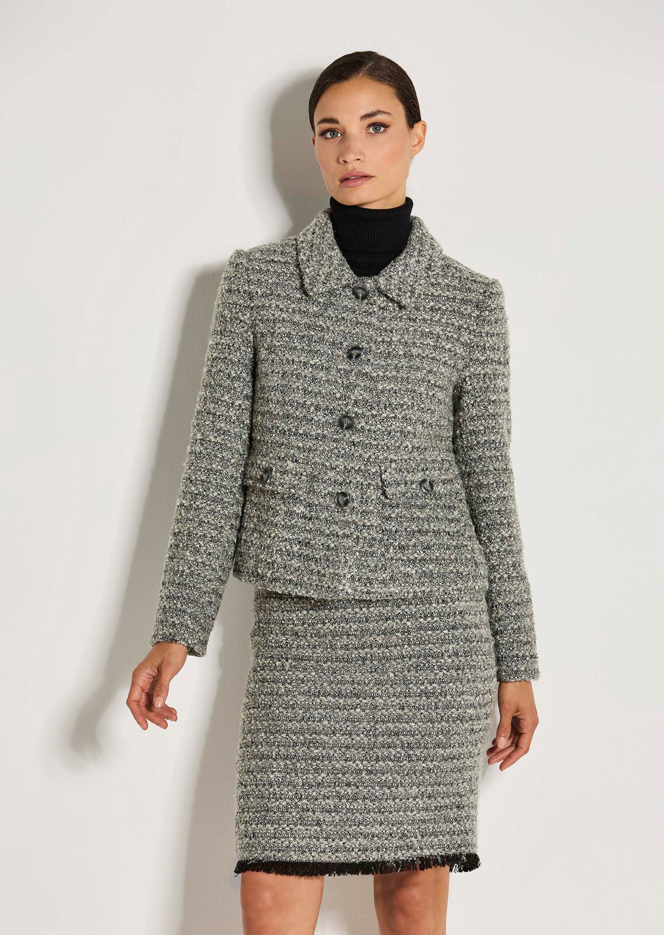 Tweed-Blazer mit französischem Esprit