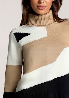 Rollkragen-Pullover mit geometrischem Muster thumbnail 6