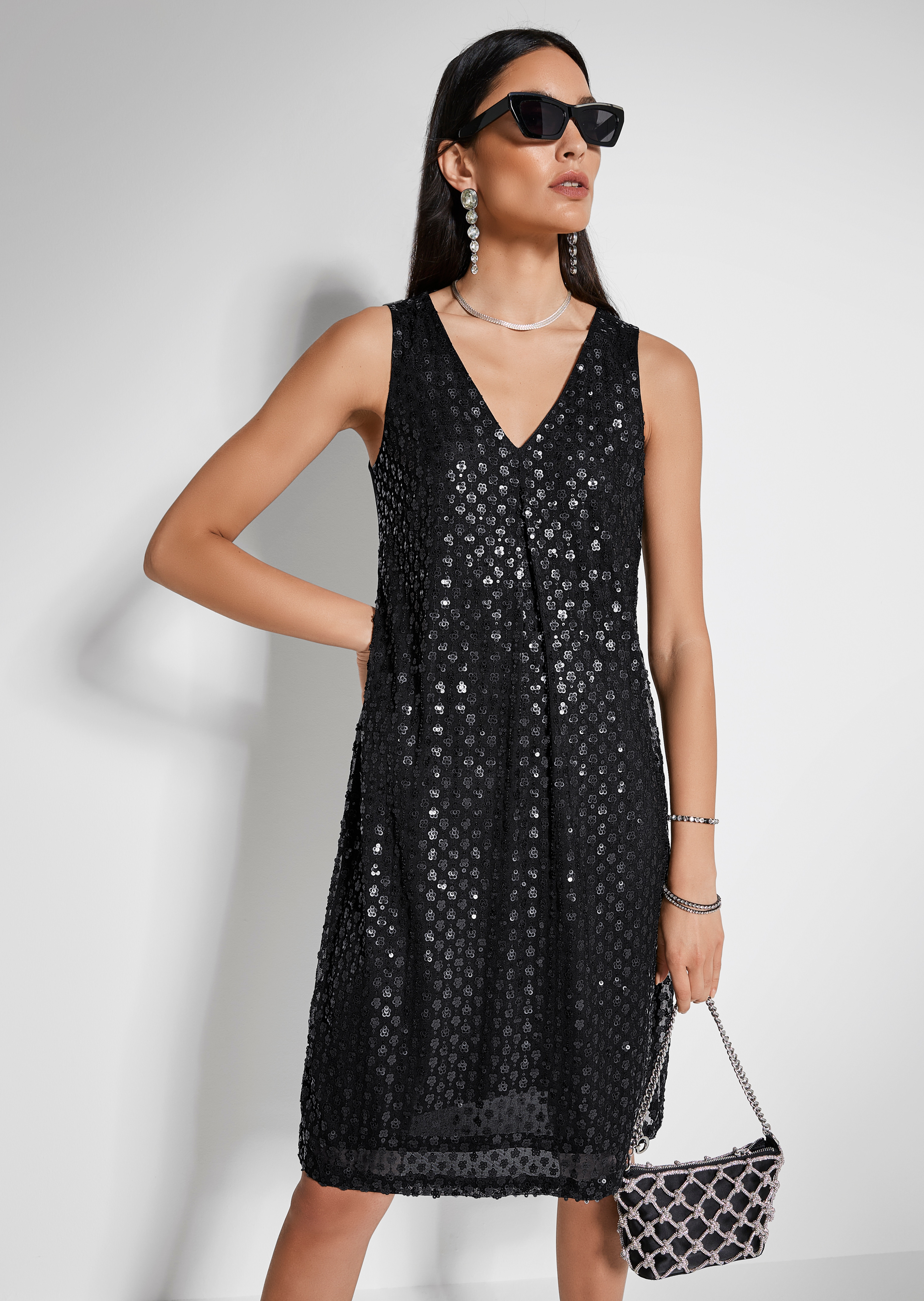 Paillettenkleid in A-Linie