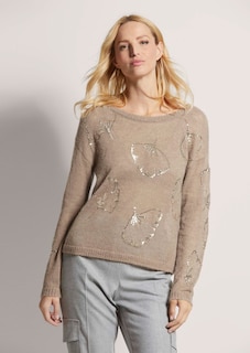 Rundhals-Pullover mit Pailletten thumbnail 2