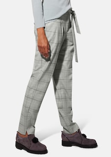 Karo-Bundfaltenhose mit Bindegürtel thumbnail 5