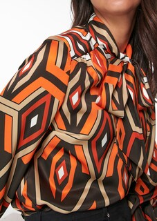 Schluppenbluse mit Retro-Print thumbnail 5