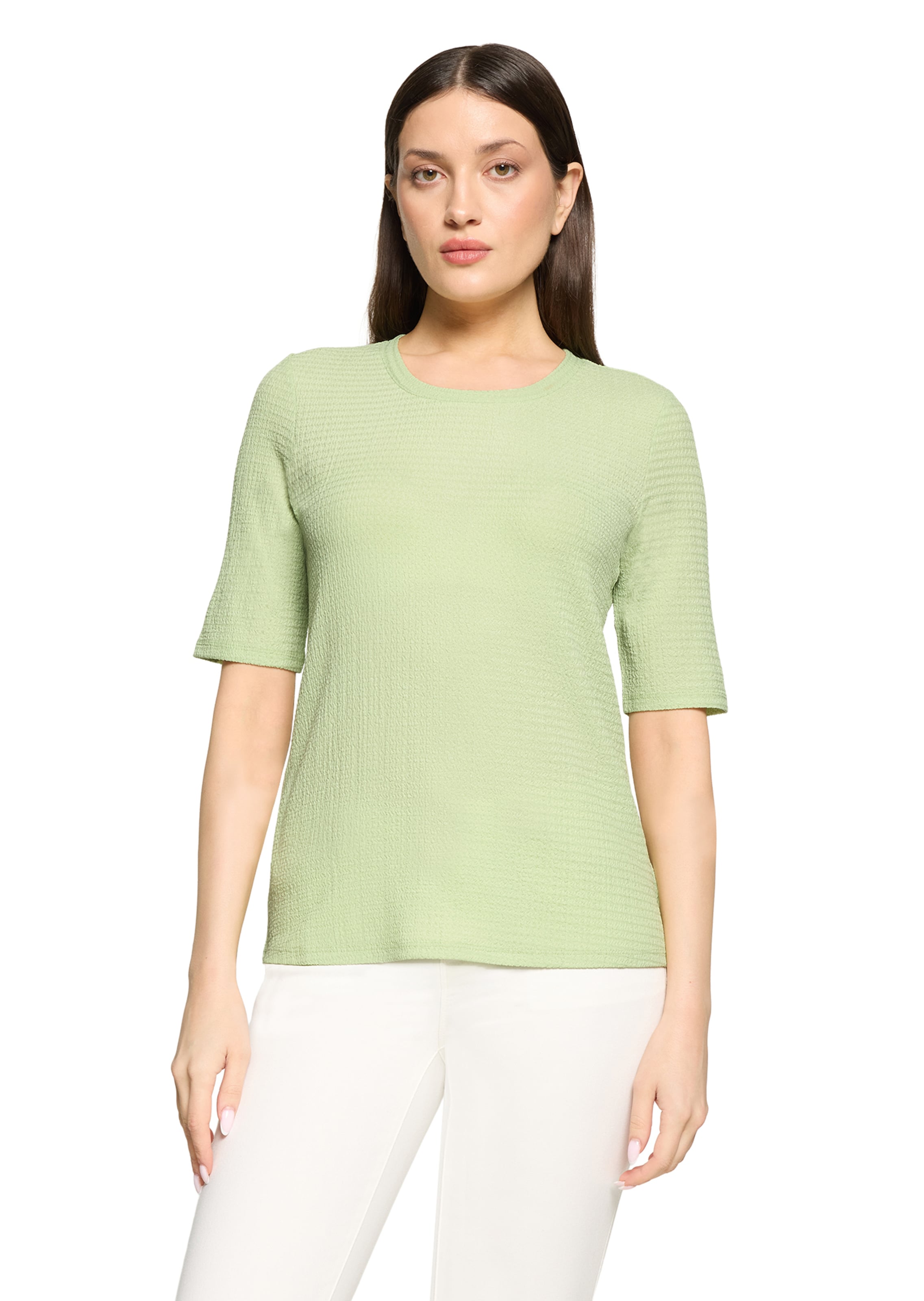 Basic shirt van gestructureerd stretchmateriaal