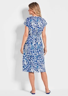 Leinenkleid mit Alloverdruck & Bindegürtel thumbnail 3