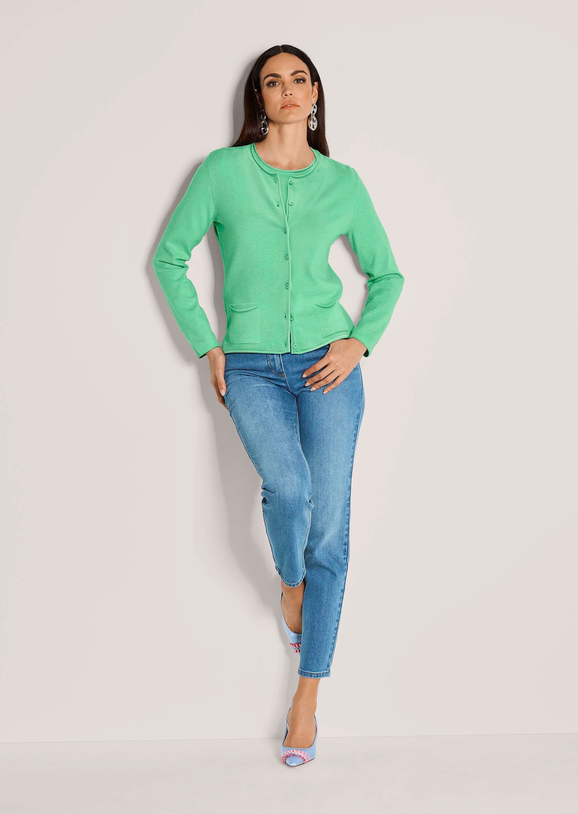 Feinstrick-Twinset mit Modal