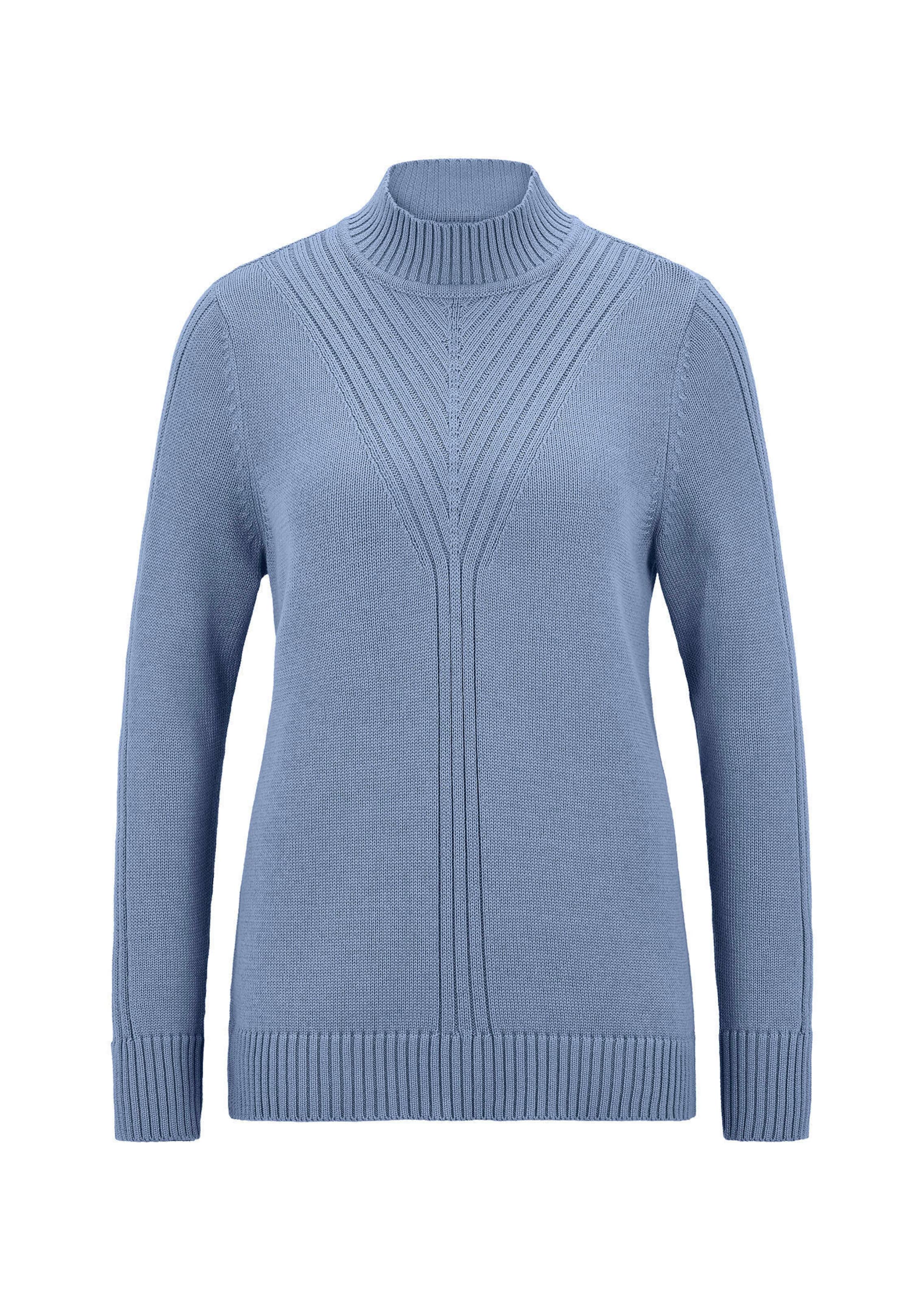 Pull en tricot avec col montant et motif côtelé