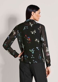Transparente Druckbluse mit V-Ausschnitt thumbnail 3