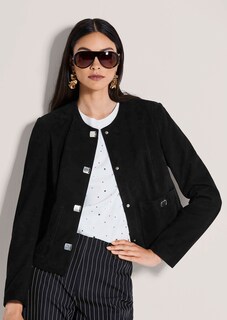 Lederjacke mit Zierknöpfen aus Ziegenvelours thumbnail 4