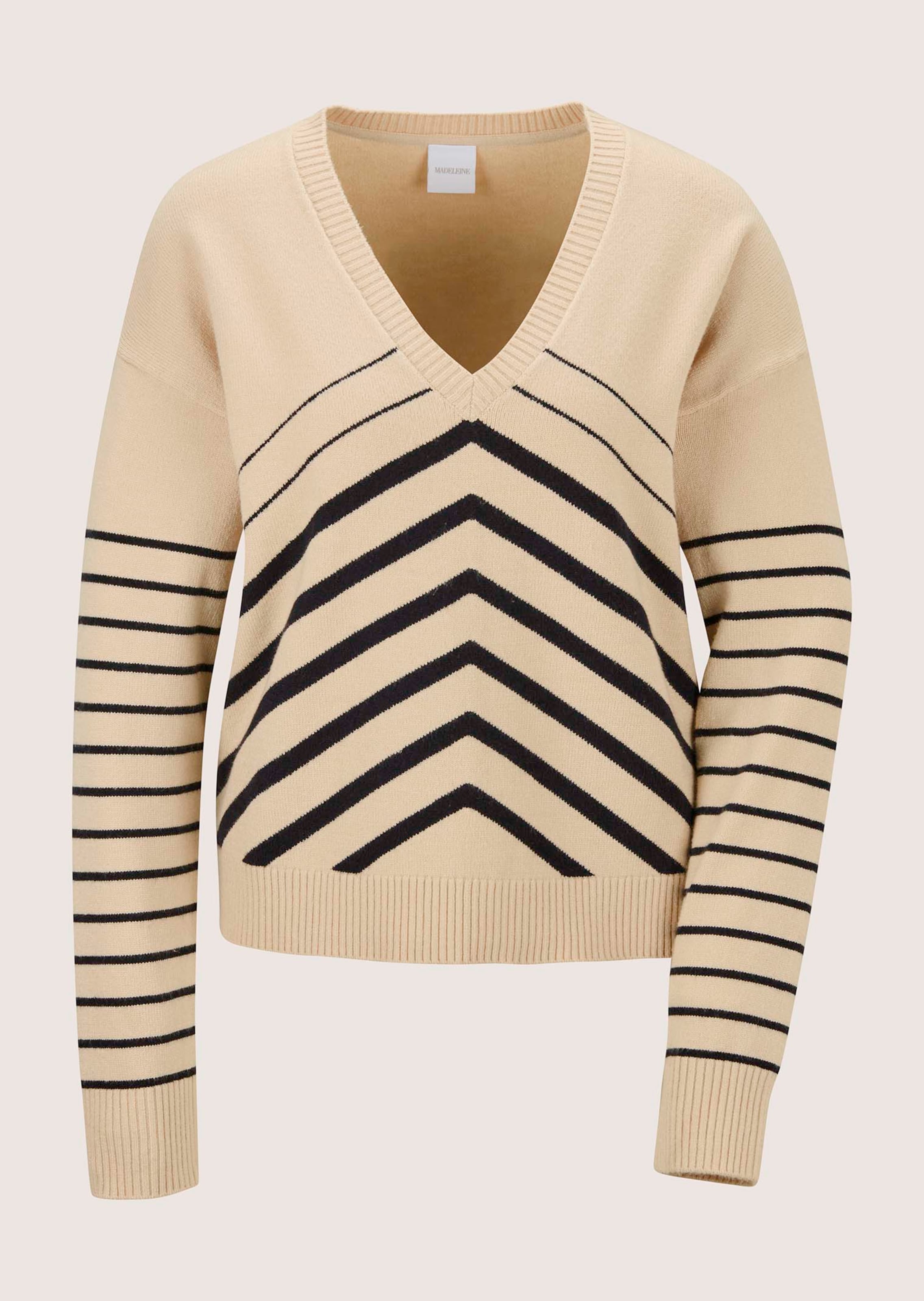 Sportieve tricot pullover met streeppatroon
