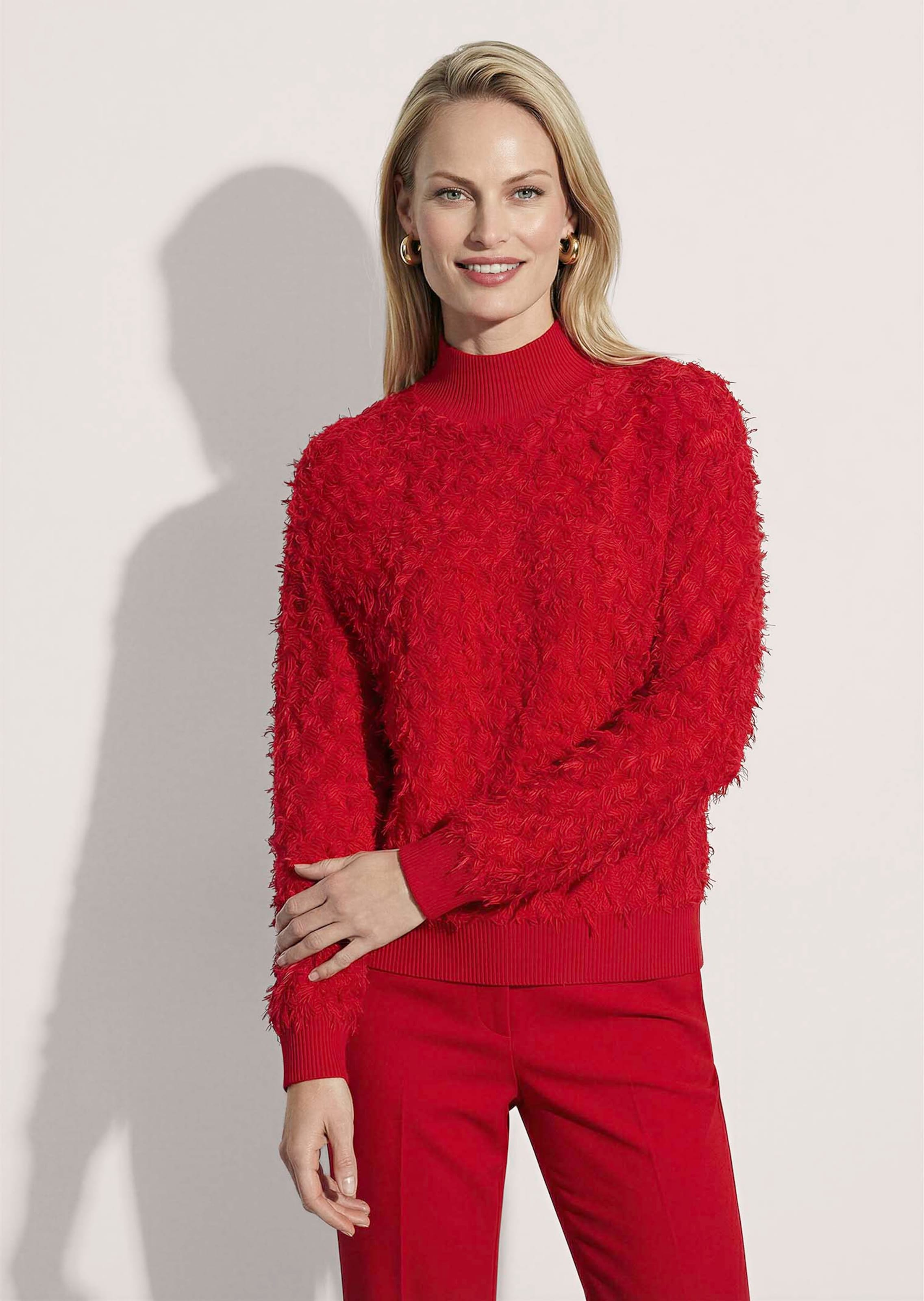 Tricot pullover met franjepatroon
