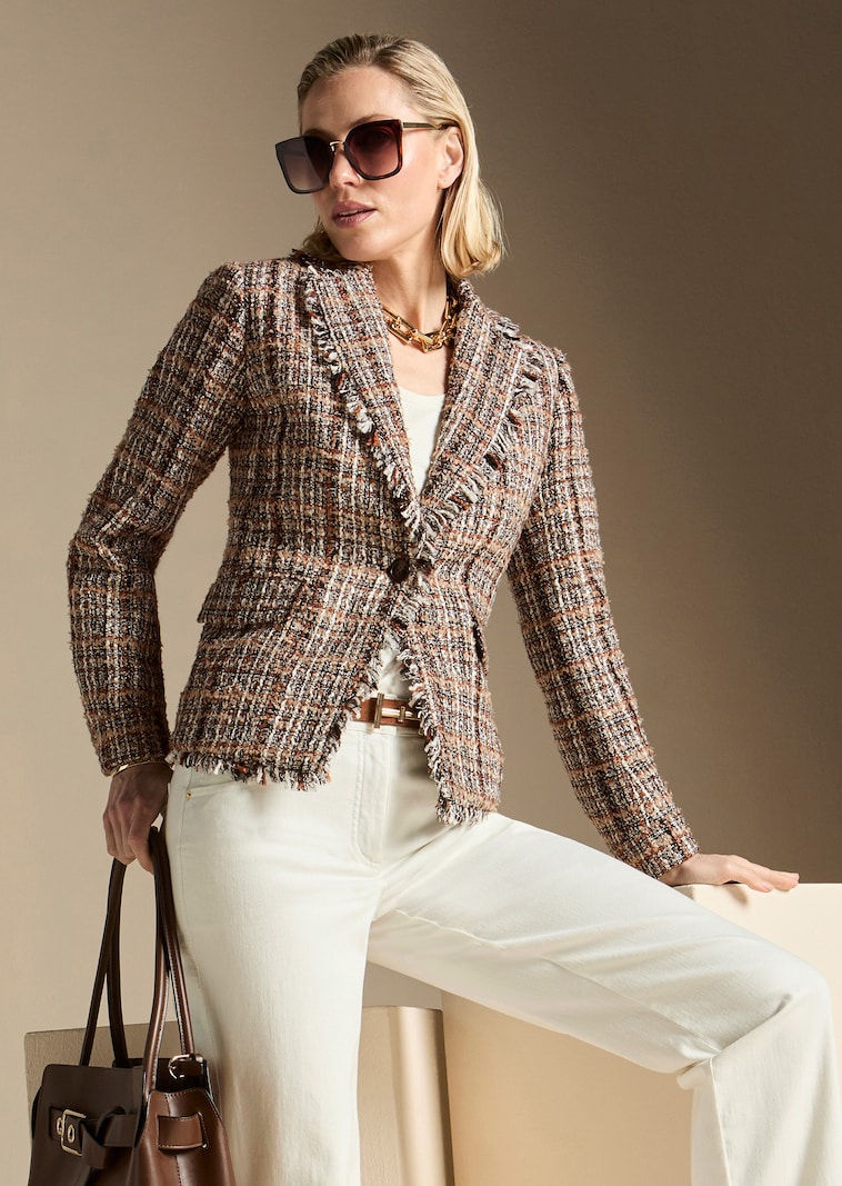 Tweed blazer in a multi-coloured look
