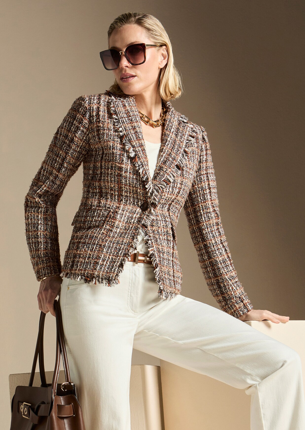 Tweedblazer im Multi-Colour-Look