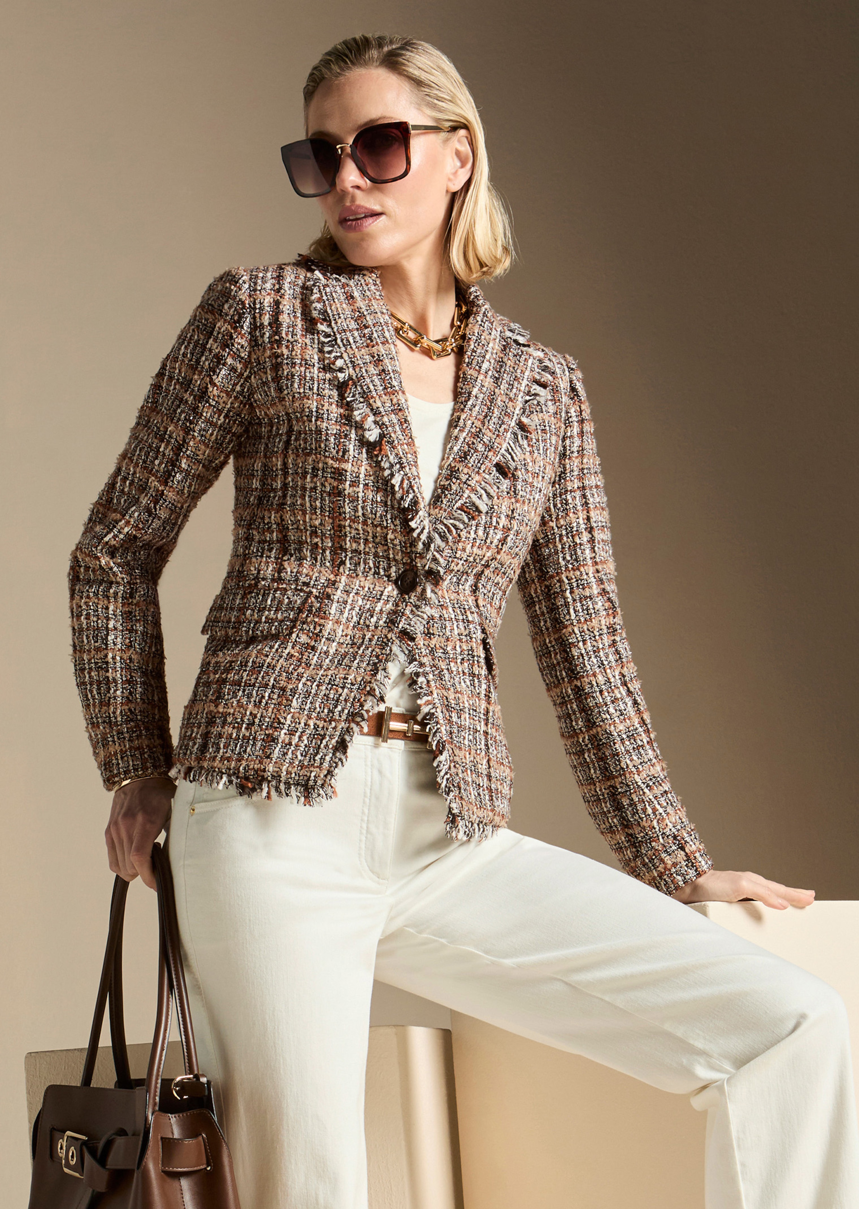 Tweedblazer im Multi-Colour-Look