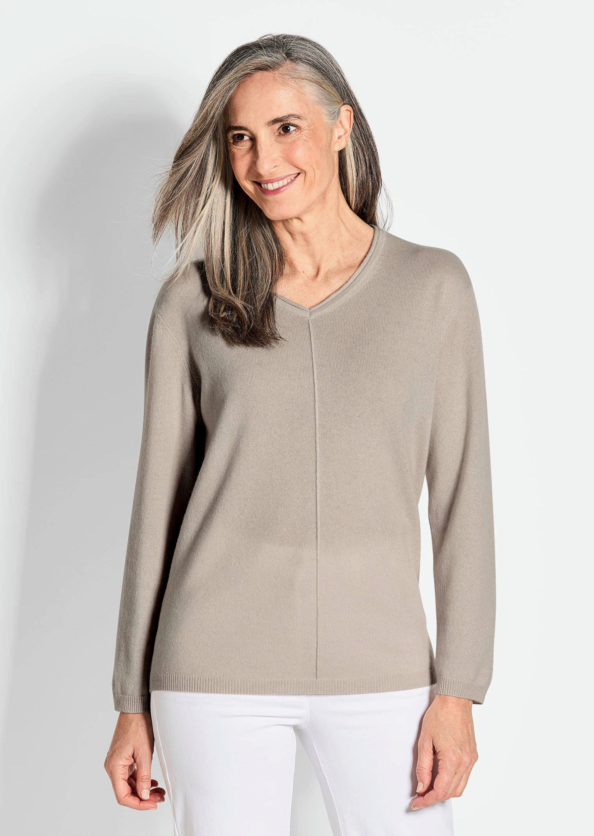 Pullover van kasjmier met V-hals