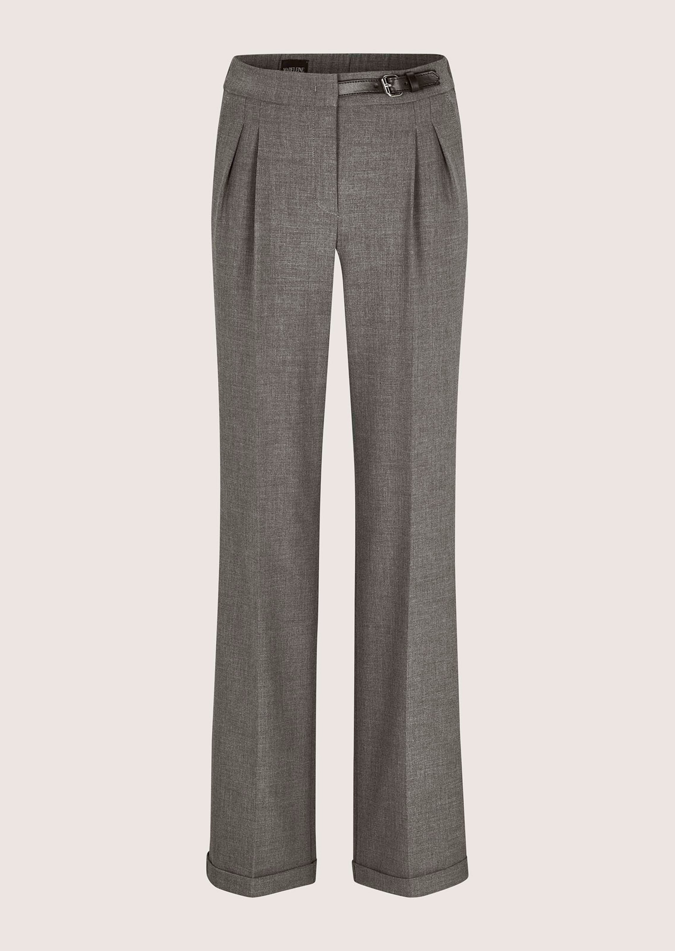Wide-Leg-Hose mit Zierriegel in Lederoptik