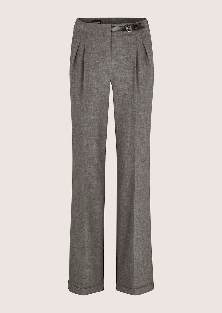 Wide-Leg-Hose mit Zierriegel in Lederoptik