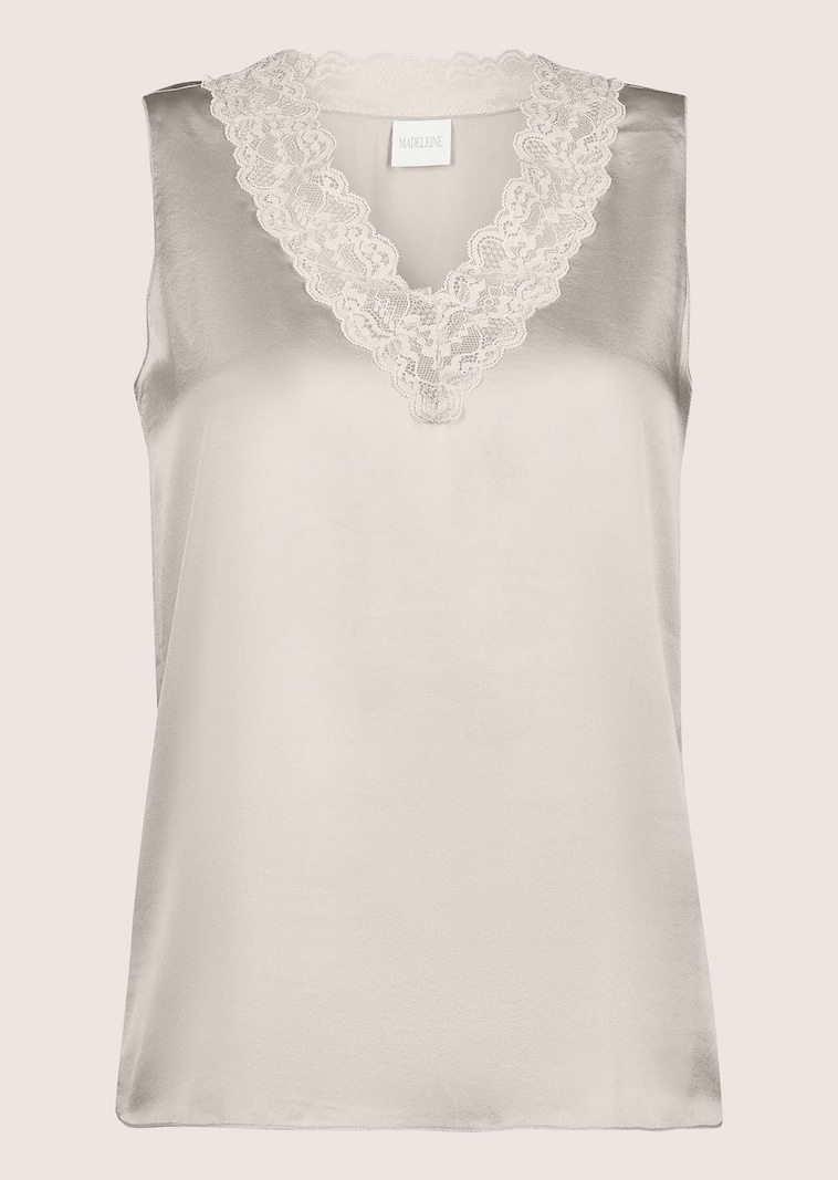 Lingerie-Top mit V-Ausschnitt und edler Spitze