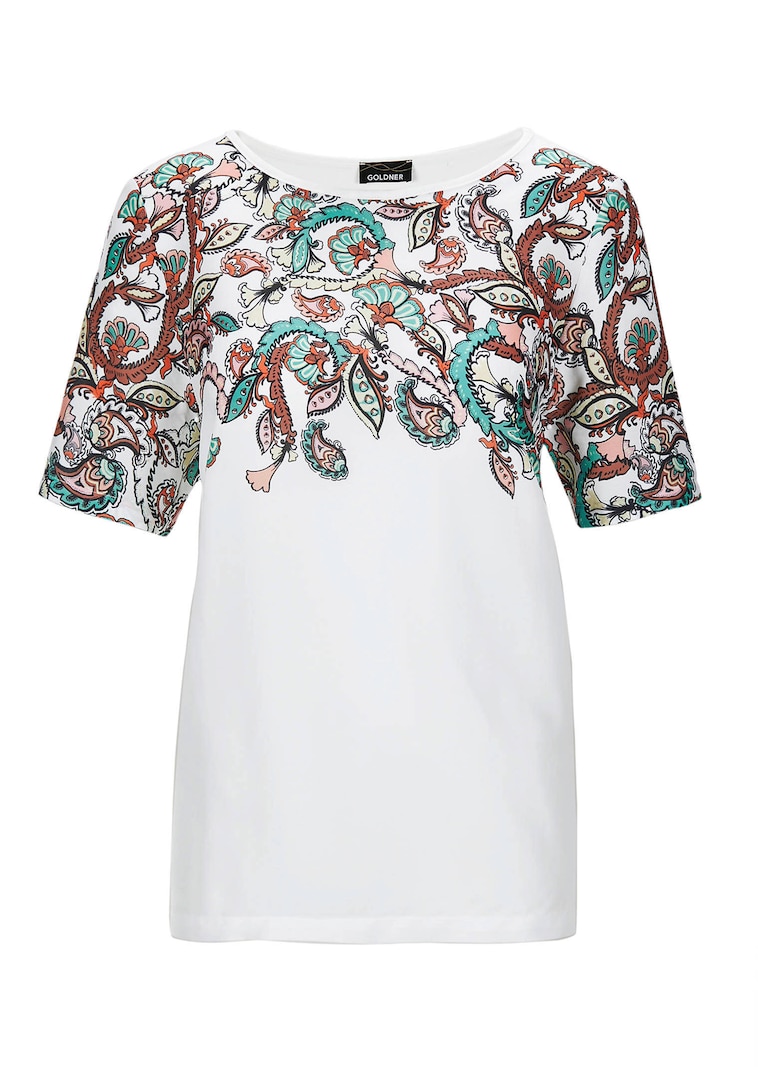 Blusenshirt mit platziertem Paisley-Muster