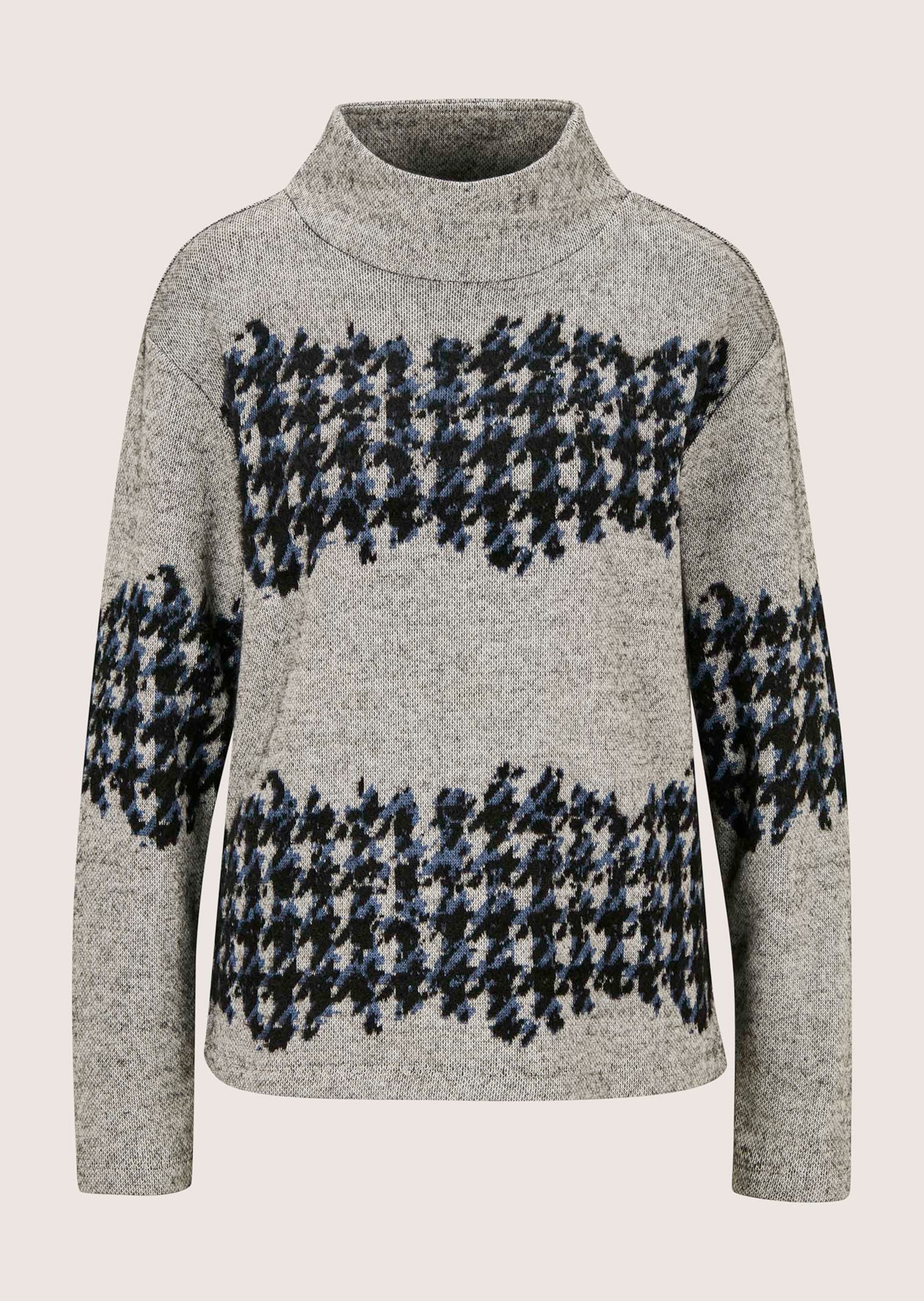 Jacquard sweatshirt met pied-de-poule