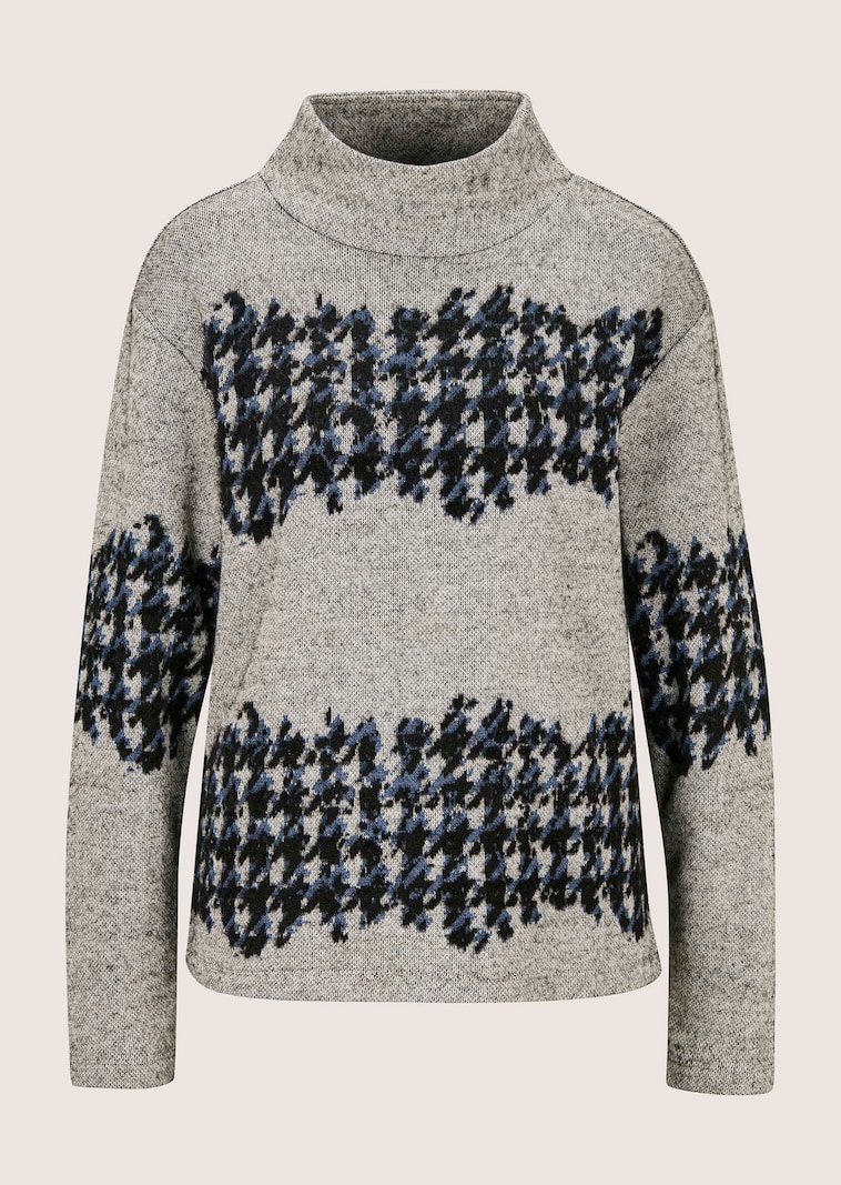Jacquard sweatshirt met pied-de-poule
