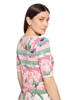 Rippenshirt mit Blüten und Streifen thumbnail 5
