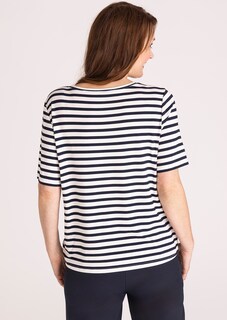 T-shirt à rayures avec motif sur le devant thumbnail 3