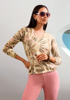 V-Pullover mit Floral-Print thumbnail 1