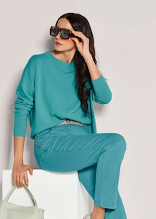 Kurzer Oversize-Pullover mit Kaschmir thumbnail 5
