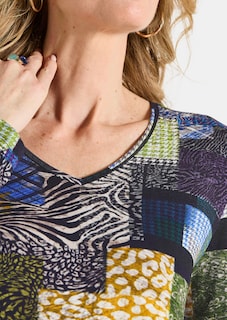 T-shirt en jersey avec imprimé patchwork thumbnail 5