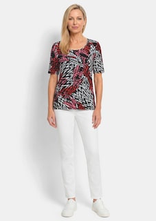 T-shirt en viscose avec un motif abstrait effet fourrure thumbnail 2