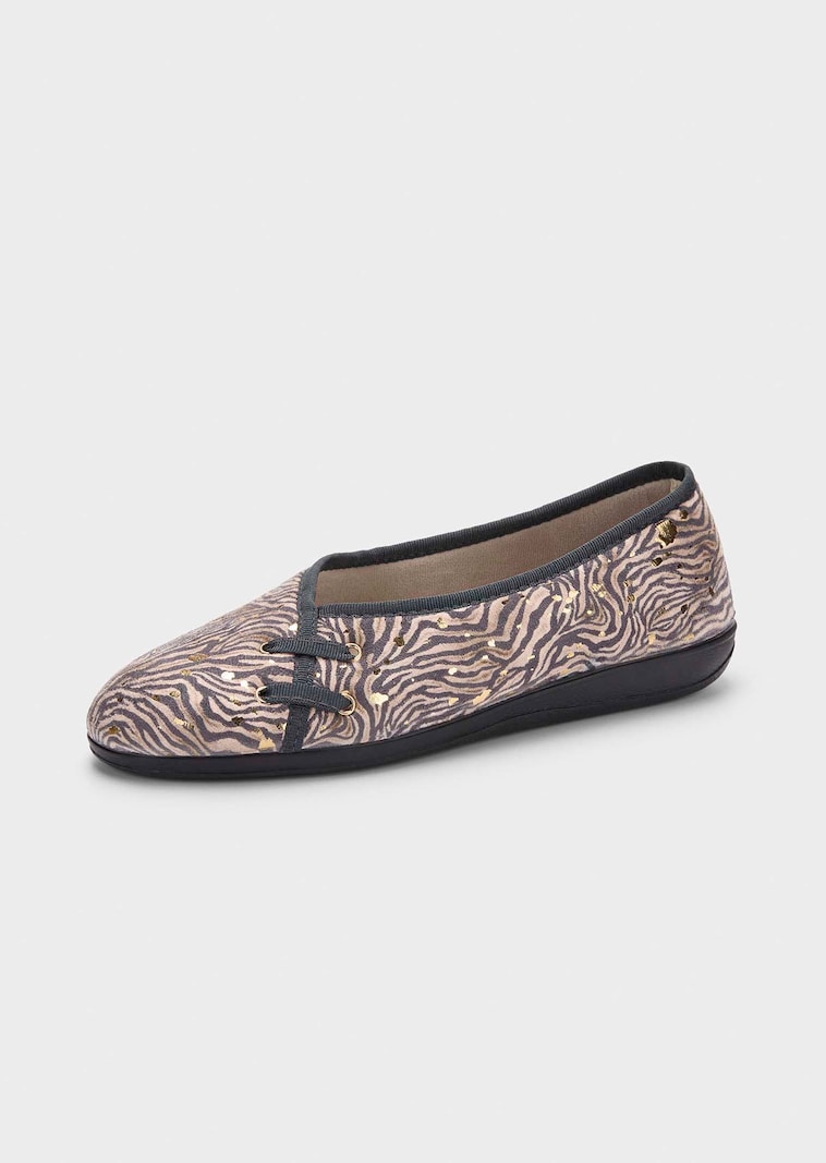Ballerina pantoffels met animalprint