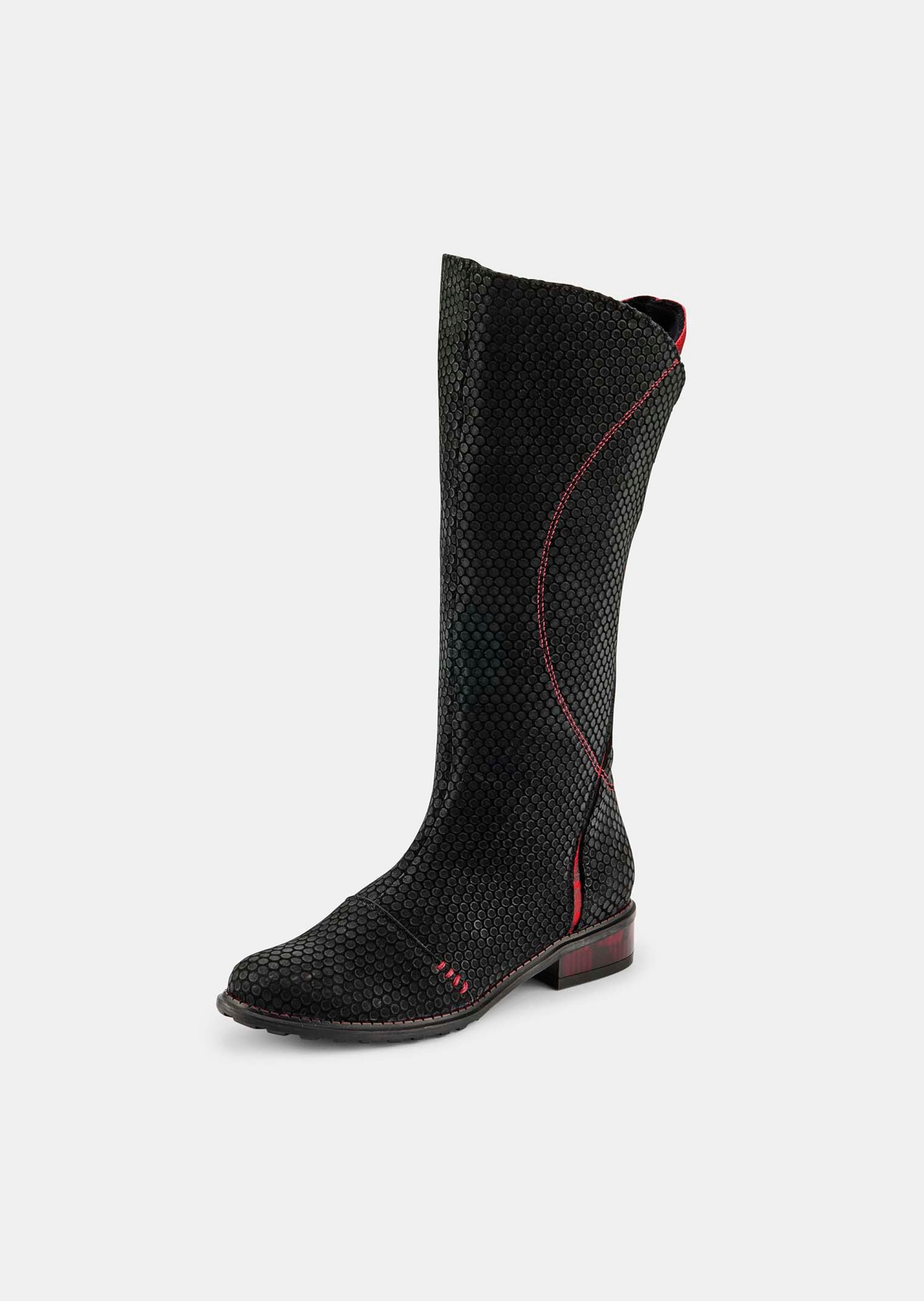 Stiefel mit Punkten und asymmetrischem Schaft