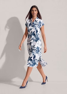 Hemdblusenkleid aus Viskose mit Blütenprint thumbnail 3